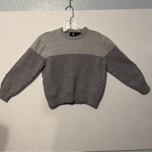 Calvin Klein girls large Extra Fine Merino Wool washable gray pullover sweater